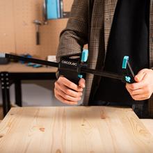 StrongComfort 360 Instant Set de sargentos de liberación y presión rápida para trabajos de carpintería o sujección o colocación en firme de piezas. 10 piezas. Hasta 50Kg de presión. Incluye pinzas de presión para trabajos de detalle.