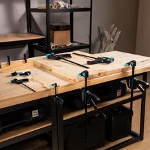 StrongComfort 360 Instant Set de sargentos de liberación y presión rápida para trabajos de carpintería o sujección o colocación en firme de piezas. 10 piezas. Hasta 50Kg de presión. Incluye pinzas de presión para trabajos de detalle.