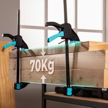 StrongComfort 740 Instant Evolution Set de sargentos de liberación y presión rápida para trabajos de carpintería o sujección o colocación en firme de piezas. 12 piezas. Hasta 70Kg de presión. Incluye pinzas de presión para trabajos de detalle.