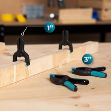 StrongComfort 740 Instant Evolution Set de sargentos de liberación y presión rápida para trabajos de carpintería o sujección o colocación en firme de piezas. 12 piezas. Hasta 70Kg de presión. Incluye pinzas de presión para trabajos de detalle.