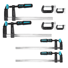 StrongComfort 4400 Force Kit de sargentos completo. Set de 8 piezas con sargentos rápidos de presión y abrazaderas de presión.