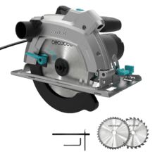 DirectPrecision 1400 Vision Scie circulaire de 1400 W avec câble de 3 mètres. Deux disques inclus de 185 mm, (24T et 40T) et guide parallèle. Coupe à 45° avec guide laser. Connexion à l'aspirateur.