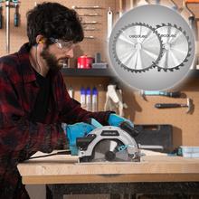 DirectPrecision 1600 Vision Scie circulaire de 1600 W avec une semelle en aluminium indéformable et un câble d'alimentation de 3 mètres. Deux disques inclus de 185 mm, (24T et 40T) et guide parallèle. Coupe à 45° avec guide laser. Connexion à l'aspirateur.