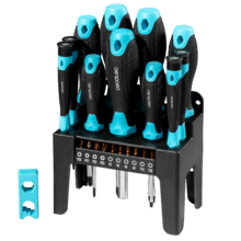 HardGyro 220 Magnetic Set de destornilladores de 22 piezas, con magnetizador, varios destornilladores CRV y puntas S2.