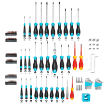 HardGyro 1260 Magnetic Set de destornilladores de 126 piezas, con magnetizador, varios destornilladores CRV y VDE, llaves allen y vasos, y puntas S2.
