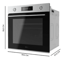 Bolero Hexa AF326000 Line A. Horno Integrable Multifunción Airfryer AF326000 Line A de 73L de capacidad, 12 funciones, Clase A, 3250W, Steam Base XXL, Steam Assist, Steam EasyClean, Pizza Master, Airfryer Master, Cooling Fan, Modo Eco.