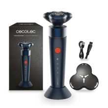 PrecisionCare Aluminium Premium Rasoir rotatif avec moteur sans balais, fonction Turbo, base de rangement, étui, IPX7