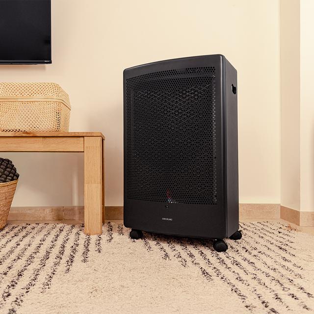 ReadyWarm 5300 Catalytic Aquecedor a gás com uma potência de até 3000 W, triplo sistema de segurança e botija de gás com 13 kg de capacidade.