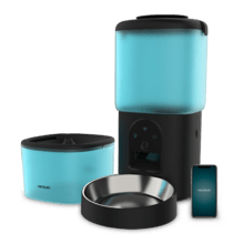 Pumba 2000 TotalMenu Vision Pack comedero de 4,5L y bebedero de 2,5L para mascotas, automáticos, con APP, cámara integrada, cuenco acero, nivel de agua visible y sistema de bloqueo.