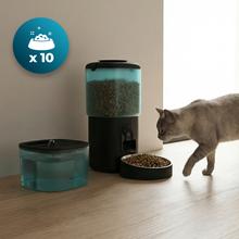 Pumba 2000 TotalMenu Vision Pack comedero de 4,5L y bebedero de 2,5L para mascotas, automáticos, con APP, cámara integrada, cuenco acero, nivel de agua visible y sistema de bloqueo.