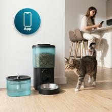 Pumba 2000 TotalMenu Vision Pack comedero de 4,5L y bebedero de 2,5L para mascotas, automáticos, con APP, cámara integrada, cuenco acero, nivel de agua visible y sistema de bloqueo.