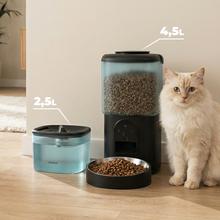 Pumba 2000 TotalMenu Vision Pack comedero de 4,5L y bebedero de 2,5L para mascotas, automáticos, con APP, cámara integrada, cuenco acero, nivel de agua visible y sistema de bloqueo.