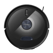Conga M60 Dark Robô aspirador. Navegação laser. 13000 Pa de sucção do motor. Autonomia de até 200 minutos no modo Eco. Escova multifuncional adequada para todos os tipos de superfícies. Compatível com Bluetooth e WiFi para redes de 2,4 GHz.