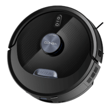 Conga M60 Dark Robô aspirador. Navegação laser. 13000 Pa de sucção do motor. Autonomia de até 200 minutos no modo Eco. Escova multifuncional adequada para todos os tipos de superfícies. Compatível com Bluetooth e WiFi para redes de 2,4 GHz.