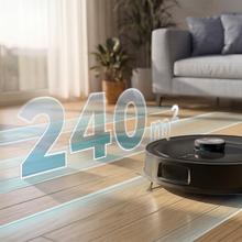 Conga M80 Dark Robot aspirador con Navegación láser. 25000 Pa de succión del motor. Autonomía de hasta 240 minutos en modo Eco. Cepillo silicona, ideal para casas con mascotas. Compatible con Bluetooth y WiFi para redes 2,4 GHz.