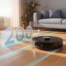 Conga M80 Dark Robot aspirador con Navegación láser. 25000 Pa de succión del motor. Autonomía de hasta 240 minutos en modo Eco. Cepillo silicona, ideal para casas con mascotas. Compatible con Bluetooth y WiFi para redes 2,4 GHz.