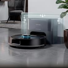 Conga Y60 Dark Robot aspirador con base de autovaciado del polvo. Navegación láser. 13000 Pa de succión del motor. Autonomía de hasta 200 minutos en modo Eco. Cepillo multifunción apto para todo tipo de superficies. Bolsa de polvo de 3 L. Compatible con Bluetooth y WiFi para redes 2,4 GHz.