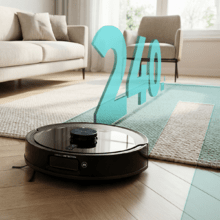 Conga Y90 Dark Robô aspirador com base de esvaziamento automático. Inteligência artificial e navegação a laser. 25000 Pa de sucção do motor. Autonomia de até 240 minutos no modo Eco. Escova de silicone, ideal para casas com animais de estimação. Saco para o pó de 3 L. Compatível com Bluetooth e WiFi para redes de 2,4 GHz.