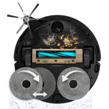 Conga X80 Pro Robot aspirador con base de autovaciado y agua Conga X80. 25000 Pa. Inteligencia Artificial. Mopas giratorias extensibles y elevables. Autonomía que cubre hasta 240 m2. Desinfección con agua caliente y secado con aire caliente de mopas. Dosificador de detergente. APP.