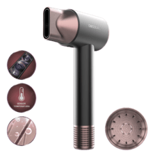 DryGlam 2in1 Sensor Black: Secador de pelo con Tecnología Sensor Temperatura, Motor Brushless, 1400W, 110.000rpm, Iones, Concentrador y Difusor