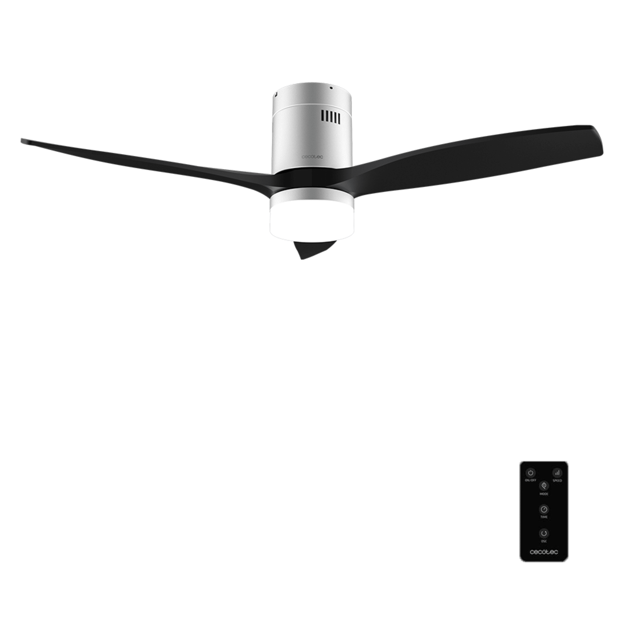 EnergySilence Aero 5600 Classic Iron&Black Ventoinha de teto de 40 W e 52’’ com controlo remoto, controlo remoto, Luz, 6 velocidades, 3 pás e modo winter-summer e temporizador até 8 h.