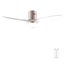 EnergySilence Aero 5600 Classic Gold&White Ventilador de techo de 40 W y 52” con mando a distancia, luz LED, 6 velocidades, 3 aspas, modo winter-summer y temporizador de hasta 8 horas.