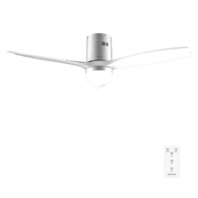 EnergySilence Aero 5600 Classic Iron&White Ventilador de techo de 40 W y 52” con mando a distancia, luz, 6 velocidades, 3 aspas, modo winter-summer y temporizador de hasta 8 horas.