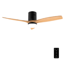 EnergySilence Aero 5600 Classic Black&LightWood Ventilador de techo de 40 W y 52” con mando a distancia, luz, 6 velocidades, 3 aspas, modo winter-summer y temporizador de hasta 8 horas.