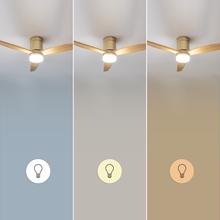 EnergySilence Aero 5600 Classic Gold&LightWood Ventilador de techo de 40 W y 52” con mando a distancia, luz, 6 velocidades, 3 aspas, modo winter-summer y temporizador de hasta 8 horas.