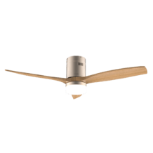 EnergySilence Aero 5600 Classic Gold&LightWood Ventilador de techo de 40 W y 52” con mando a distancia, luz, 6 velocidades, 3 aspas, modo winter-summer y temporizador de hasta 8 horas.
