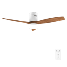 EnergySilence Aero 5600 Classic White&DarkWood Ventilador de techo de 40 W y 52” con mando a distancia, luz, 6 velocidades, 3 aspas, modo winter-summer y temporizador de hasta 8 horas.