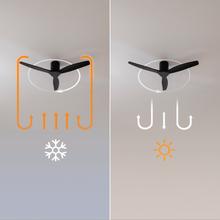 EnergySilence Aero 5400 Classic Black&Black Ventilador de techo de 40 W y 52” con mando a distancia, mando a distancia, 6 velocidades, 3 aspas, modo winter-summer y temporizador de hasta 8 horas.