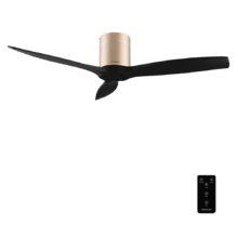 EnergySilence Aero 5400 Classic Gold&Black Ventilatore da soffitto da 40 W e 52” con telecomando, 6 velocità, 3 pale, modalità winter-summer e timer fino a 8 ore.