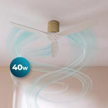 EnergySilence Aero 5400 Classic Gold&White Ventilador de techo de 40 W y 52” con mando a distancia, mando a distancia, 6 velocidades, 3 aspas, modo winter-summer y temporizador de hasta 8 horas.