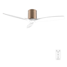 EnergySilence Aero 5400 Classic Gold&White Ventilador de techo de 40 W y 52” con mando a distancia, mando a distancia, 6 velocidades, 3 aspas, modo winter-summer y temporizador de hasta 8 horas.