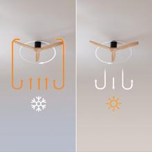 EnergySilence Aero 5400 Classic Black&LightWood Ventilador de techo de 40 W y 52” con mando a distancia, mando a distancia, 6 velocidades, 3 aspas, modo winter-summer y temporizador de hasta 8 horas.