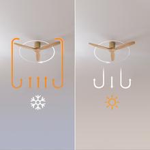 EnergySilence Aero 5400 Classic Gold&LightWood Ventilador de techo de 40 W y 52” con mando a distancia, mando a distancia, 6 velocidades, 3 aspas, modo winter-summer y temporizador de hasta 8 horas.