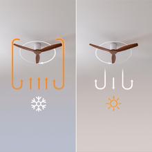 EnergySilence Aero 5400 Classic White&DarkWood Ventilateur de plafond de 40 W et 52 pouces avec télécommande, 6 vitesses, 3 pales, mode hiver-été et minuterie jusqu’à 8 heures.