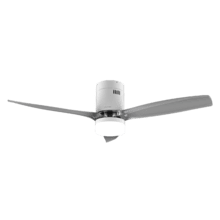 EnergySilence Aero 5650 White&Transparent Ventilador de techo de 40 W y 52” con mando a distancia, mando a distancia, 6 velocidades, 3 aspas, modo winter-summer y temporizador de hasta 8 horas.