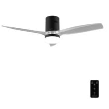 EnergySilence Aero 5650 Black&Transparent Ventilatore da soffitto da 40 W e 52” con telecomando, 6 velocità, 3 pale, modalità winter-summer e timer fino a 8 ore.