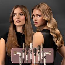 AirGlisse 8in1 Champagne Moldeador de pelo 110.000 rpm, 1400W, Placas calefactoras, Función Rotativa, Función plasma, 8 accesorios