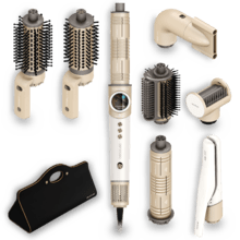 AirGlisse 8in1 Champagne Moldeador de pelo 110.000 rpm, 1400W, Placas calefactoras, Función Rotativa, Función plasma, 8 accesorios