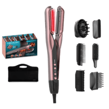 AirLisse 6in1 iTwerk Champagne: Plancha de aire con Tecnología infrarrojos, Placas vibratorias, 3 modos de uso, Plasma, 6 accesorios