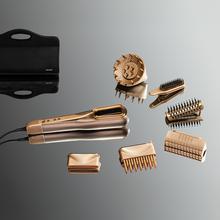 AirLisse 6in1 iTwerk Champagne: Plancha de aire con Tecnología infrarrojos, Placas vibratorias, 3 modos de uso, Plasma, 6 accesorios