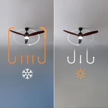 EnergySilence Aero 5230 DarkWood Ventilador de techo de 40 W y 52" con motor DC, mando a distancia, luz LED doble altura, temporizador, modo winter-summer.