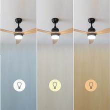 EnergySilence Aero 5230 Black&LightWood Ventilador de techo de 40 W y 52" con motor DC, mando a distancia, luz LED doble altura, temporizador, modo winter-summer.