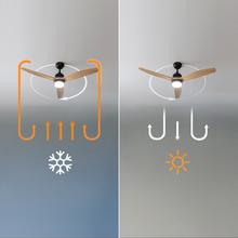 EnergySilence Aero 5230 Black&LightWood Ventilador de techo de 40 W y 52" con motor DC, mando a distancia, luz LED doble altura, temporizador, modo winter-summer.