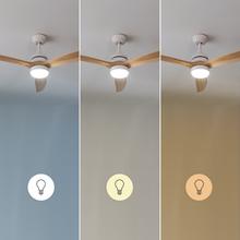 EnergySilence Aero 5230 WhiteWood Ventilador de techo de 40 W y 52" con motor DC, mando a distancia, luz LED doble altura, temporizador, modo winter-summer.