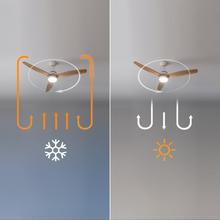 EnergySilence Aero 5230 WhiteWood Ventilador de techo de 40 W y 52" con motor DC, mando a distancia, luz LED doble altura, temporizador, modo winter-summer.