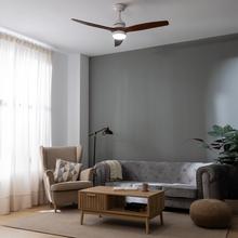 EnergySilence Aero 5230 White&BlackWood Ventilador de techo de 40 W y 52" , con motor DC, mando a distancia, luz LED ,doble altura, temporizador programable, modo winter-summer.